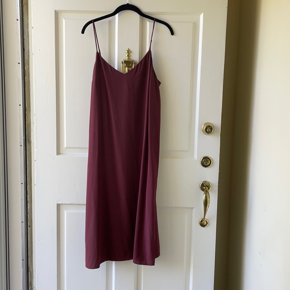 Madewell Red Silk Midi Slip Dress